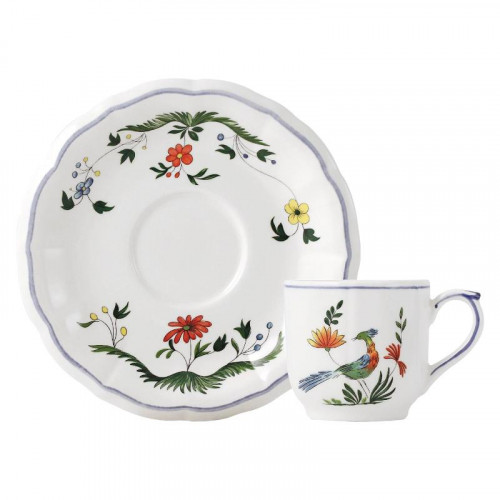 Gien Fayencerie Oiseaux Paradis Mocha / espresso saucer 14 cm